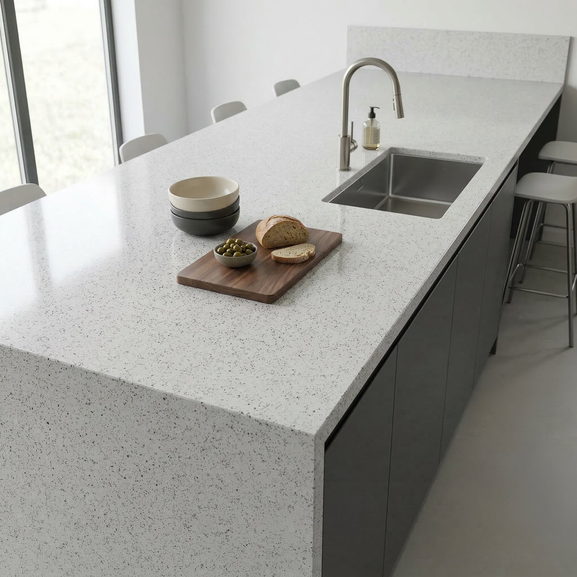 White Terrazzo render 3